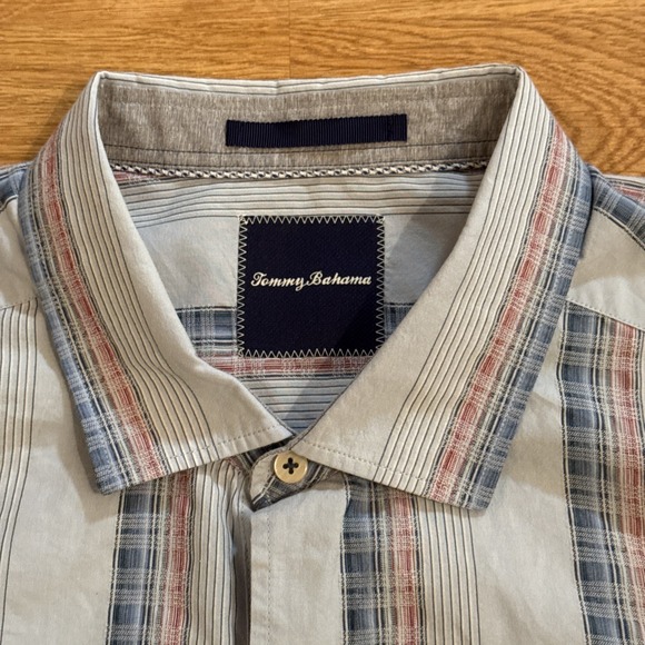 Tommy‎ Bahama Shirt Men's XL Multicolor Striped Cotton/ Silk Blend Beach Preppy - Picture 2 of 6
